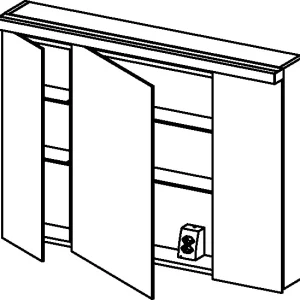 Armoire de toilette Alterna format LED plus Lava grey Offre Du Jour